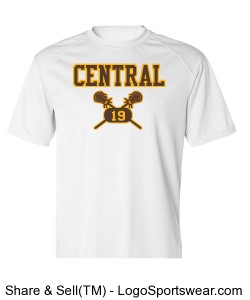 Central Lacrosse White Tee Design Zoom